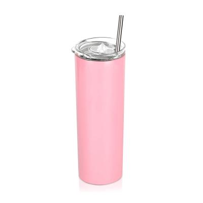 China Water Viable Pink Mug Mugs Sublimation Empty Cold Coffee Matte Tumblers Oz Tumbler With Lids Double Wall Reusable Cups for sale