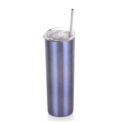 China 20oz Stainless Steel Viable Skinny Tumbler Sublimation Mug With Straw Popular Sublimation Mug Stainless Steel Coffee Mug for sale