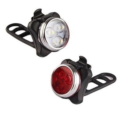 China Super bright front and rear bike lights set with lithium battery 650mah 5 