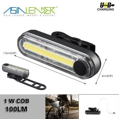 China ABS+Aluminum COB LED Rear USB Bike Bicycle Tail Light #100LM 1W Rechargeable for sale