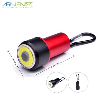 China Emergency Easily Operate Tiny Pocket Key Chain Flashlight With Bright Carabiner COB Mini Aluminum Flashlight for sale