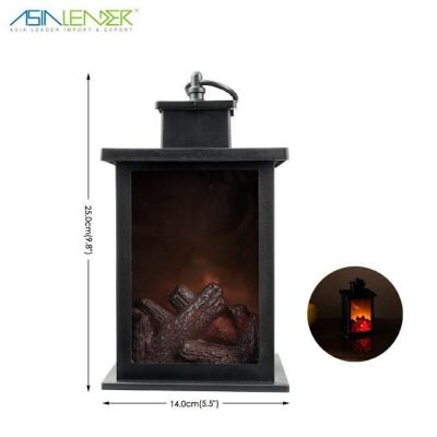 China Decorative Realistic Fireplace Lantern 3 AA Indoor/Outdoor Battery Operated Sports Stadiums BT-6359 Fireplace Table Lantern Lamp for sale