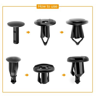 China Nylon Universal Plastic Fender Clips With 6 Size Auto Body Retainer Clips for sale