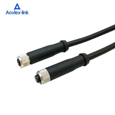 China OEM ODM M8 Electrical Plug Pin Cable m8 Sensor Connector 4 Waterproof Molding Mount Or Assembly 4 Posts Female To Female Cable for sale