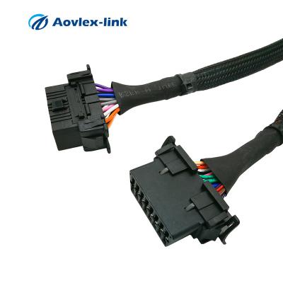 China Easy Operation 16pin Right Male To Female Y Cable Obd2 Obd-II Male Y Obd Splitter Cable For Obd2 Scanner Diagnostic Fault Code Reader - for sale