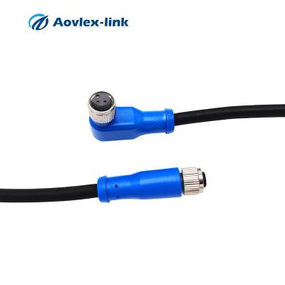 China M8 Automation Sensor Actuator Cable 3 Position Straight Female To Screw Fixing Angled Female PVC Shielded Cable for sale