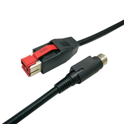 China COMPUTER power usb cable 24v powered usb for hosiden 3pin din 12v printer cable for sale