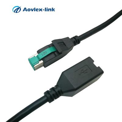 China 12V COMPUTER terminal powered USB extension cable male to female molded cable for pos system powered usb cable for printer pos scanner for sale