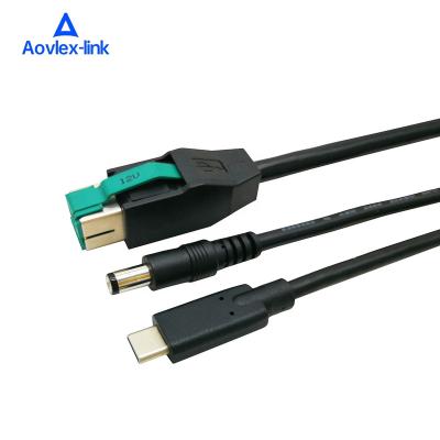 China COMPUTER powered USB type C and DC 552112v powered usb printer cable for pos system splitter dc 55/21 for sale