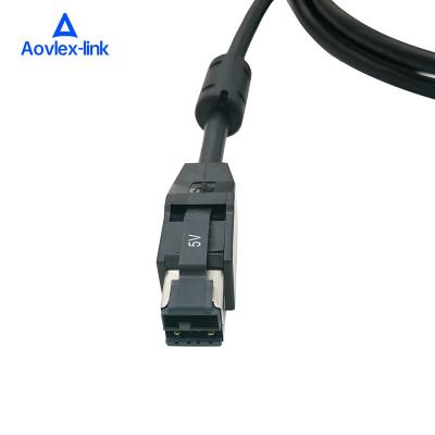 China POS System Black Powered 5V USB Plug To Printer Hosiden 3Pin Terminal POS Hub Retail Cable And USB A Cable for sale