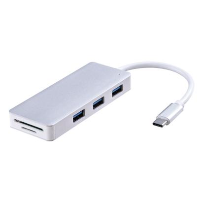 China Computer USB C Hub Multiport Adapter 3 Ports USB 3.0 Hub with SD TF Card Reader Docking Station for MacBook Pro Laptop for sale