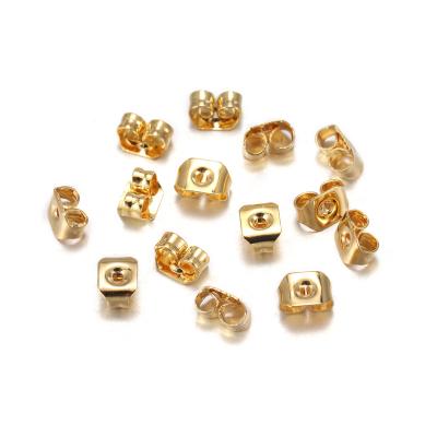 China 20-100pcs/lot TRENDY Gold Stainless Steel Empty Mail Earring Studs Low Pins With Earring Plug Findings Ear Back For DIY Jewelry Making for sale