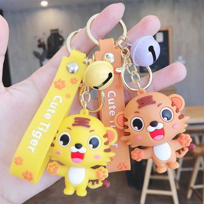 China The Other Cartoon Key Chain PVC New Year Of The Tiger Keychain Car Key Ring Birthday New Year Gifts For Kids for sale