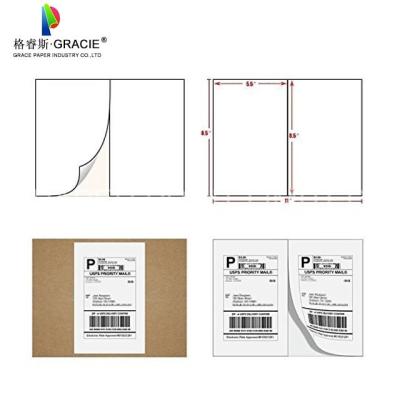 China Self-adhesive sticker 2 of 4000 A4 half sheet barcode shipping labels per sheet 210x297mm or usps label 5.5 x 8.5 inch (carton 2) for sale