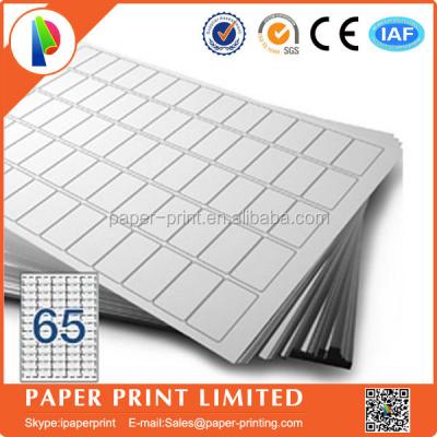 China Programmable with any pen or pensil A4 labels 65 label per sheet adhesive a4 printing paper Compatible Codes to 38.1 x 21.2mm Software Plan: L7651 / J8651 for sale