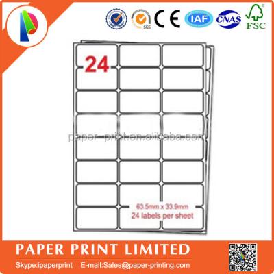 China Programmable with any pen or pensil blank 24 labels per sheets L7159/J8159 self-adhesive labels A4 stickers 64mmx34mm for sale