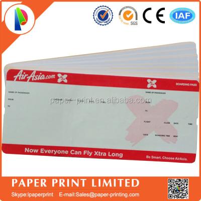 China Waterproof Airline Tickets Printed Boarding Passes for sale