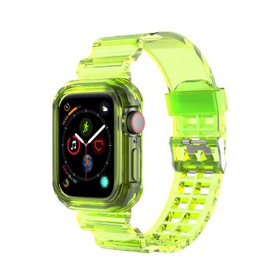 China High Quality Clear Tpu Watch Case Strap For Iwatch 38 40 42 44 Transparent Silicone Sports Watch Bands For Se 5 Apple Watch Band Series 6 4 3 for sale