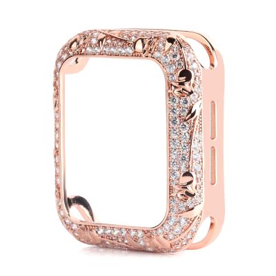 China Fashion/Popular New Arrival Case For Iwatch 45mm Luxury Zircon Hollow 44mm Diamond Watch Case For Apple Watch Series 7 for sale