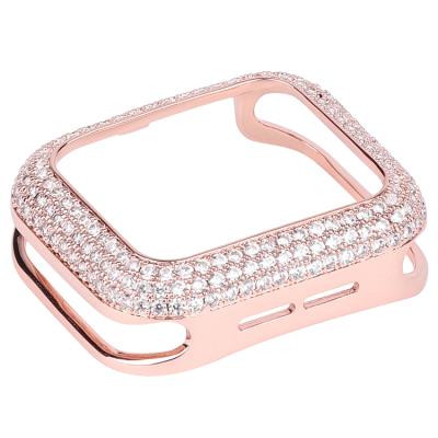 China Fashion/Popular For Apple Watch Decoration Luxury Bumper, Diamond Bling Glitter Shinny Three Vintage Metal Bumper Cover Device For Iwatch for sale