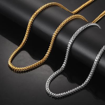 China Verena Dropshipping Hot Sale Hip Hop 18K Non-fading Gold Plated Stainless Steel Franco Chain Necklace for sale