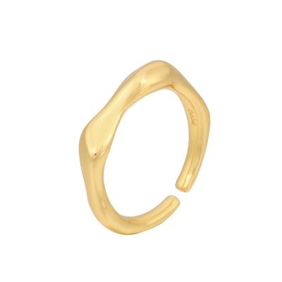 China VERENA Luxury Adjustable 18K Gold Plated 925 Sterling Silver Cuff Open Adjustable Women Ring for sale