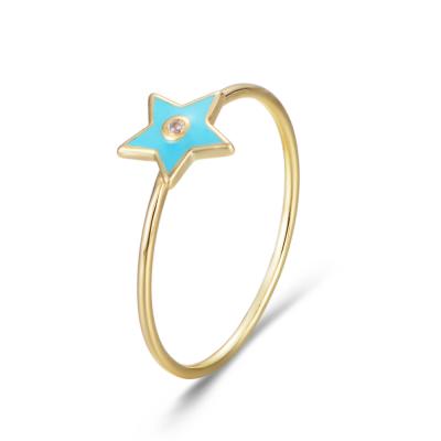 China VERENA CLASSIC Simple Sterling Silver Simple Women Star Shape Ring for sale