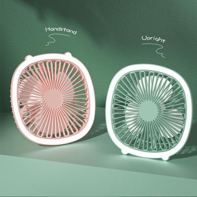 China Equipped with mirror USB Rechargeable Summer low noise 1200mAh LED light cooling mini desktop fan ceiling fans for sale