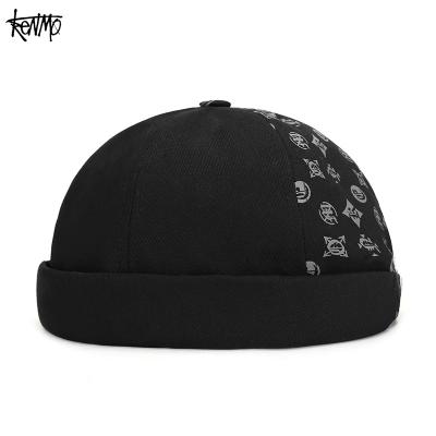 China Sporty Landlord Hat Men's Fashion Casual Personalized Print Adjustable Trend Versatile Breathable No brim Couple Hat for sale