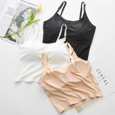 China Girl Lasting Anti-pilling Camisole Ice Silk Non Pilling Quick Dry Top Non Pilling Sport Soft One Piece Vest for sale