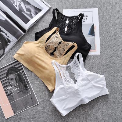 China Summer wear thin beach bra sleep back bra beauty touch lace viable soft sexy lingerie back bra for sale