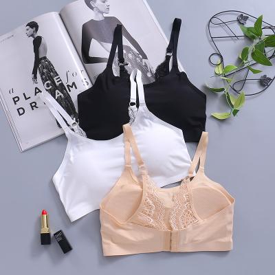 China Young Girls Lace Bra Nylon Lift Up Antibacterial Hot Ultrathin Fancy Ladies 3/4 Cup Bra Three Hook-and-Eye for sale