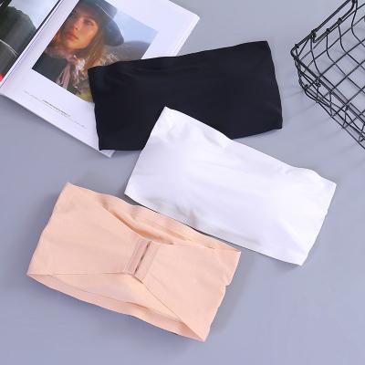 China Durable Soft Breathable Strapless Bandeau Bra Three Hooks Wrap Chest No Trace To Lift Tube Top for sale