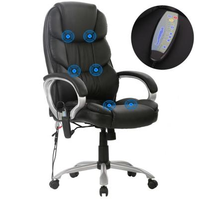 China Body Wholesale Price Back Heated Function PU Leather Electric Massage Office Chair for sale