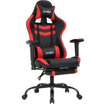 China Ergonomic e-sports gaming chair wcg (height) adjustable red gaming chair adjustable with headrest armrest footrest for sale