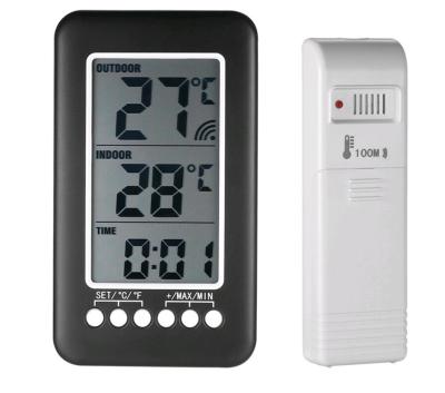 China Wireless Thermometer 300 Feet Wireless Thermometer Freezer Thermometer Refrigerator Thermometer Wireless Clock In/Out Transmission for sale