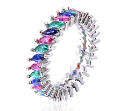 China FASHIONABLE Zodiac Stone Sterling Silver 925 Colorful Full Line Ring for sale