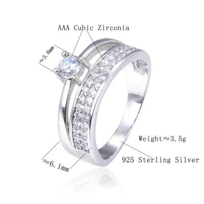 China Luxury Fashion Rings Luxurious 925 Sterling Silver Lady Ring With Fashion Square CZ Diamond for sale