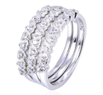 China Silver Fashionable Jewelry Silver Zircon 925 Ring For Girls for sale