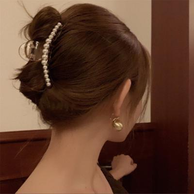 China Fashion Korean INS pearl hairpin side clip girl hair clip hook hair clip hook hair claws headdress for sale