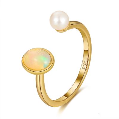 China CLASSIC Natural Opal Ring 14K Gold Bird Hammered Jewelry 925 Sterling Silver Bracelet for sale