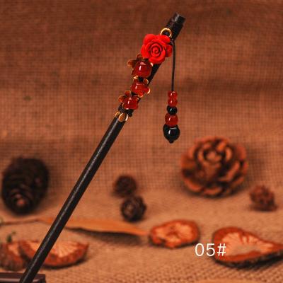 China Chinese Classical Hand-wrapped Wooden Hairpin Chinese Hanfu Headdress for sale