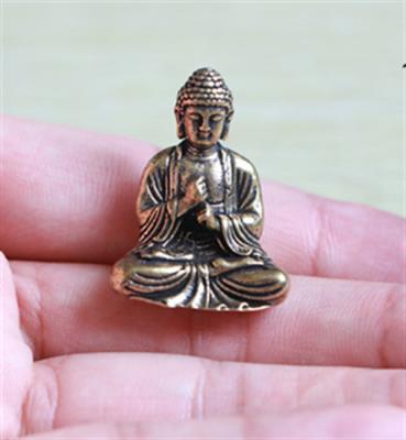 China China Pure Brass Statue Sakyamuni Mini Buddha Ornaments Creative Chinese Style for sale