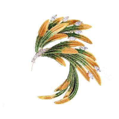 China Alloy Phoenix tail brooch temperament corsage fashion All-match gradient color accessories retro for sale