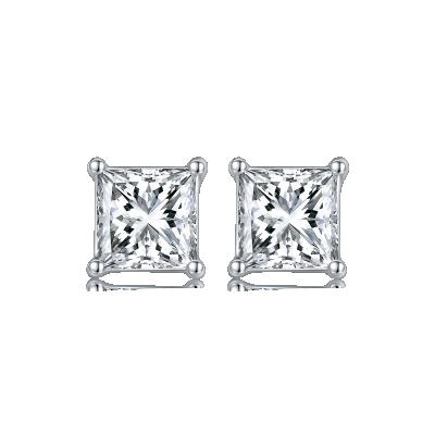 China Romantic Women's Square 925 D Luxury Classic Silver Grade Moissanite Earring Pendant Set for sale