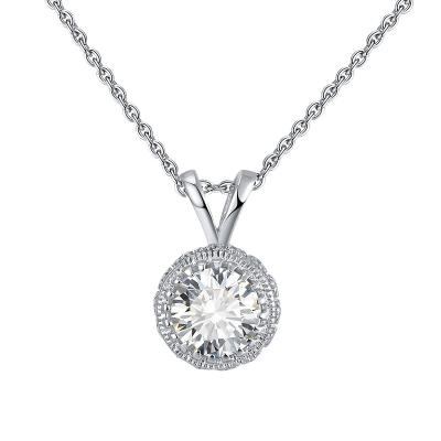 China FASHIONABLE Temperament Ladies Diamond Necklace Fashion All-match Round Zircon Clavicle Chain 925 Sterling Silver Jewelry for sale