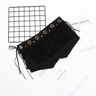 China 2023 Anti-wrinkle HOT PANTS big eyelets tassels sexy dance short pants for sale