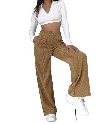 China 2023 Anti-wrinkle pants waist pants high classic corduroy straight leg for sale