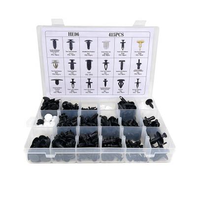 China Automotive Plastic Fastener& Plastic Push Pin Rivets Retainer 415 Pcs Shield Car Clips Fasteners Assortment Kit with 18 Most Popular Sizes Car Door Trim Panel Clips for sale