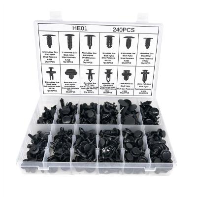 China Automotive Plastic Fastener& Plastic Assortment Automotive Kit Pin Rivet Fasteners Car Repair Clips Trim Retainer Shield Push Clip 240Pcs/Set Universal Car Bumper Auto Body for sale